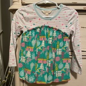 Matilda Jane Girls' Striped and Festive Print Top